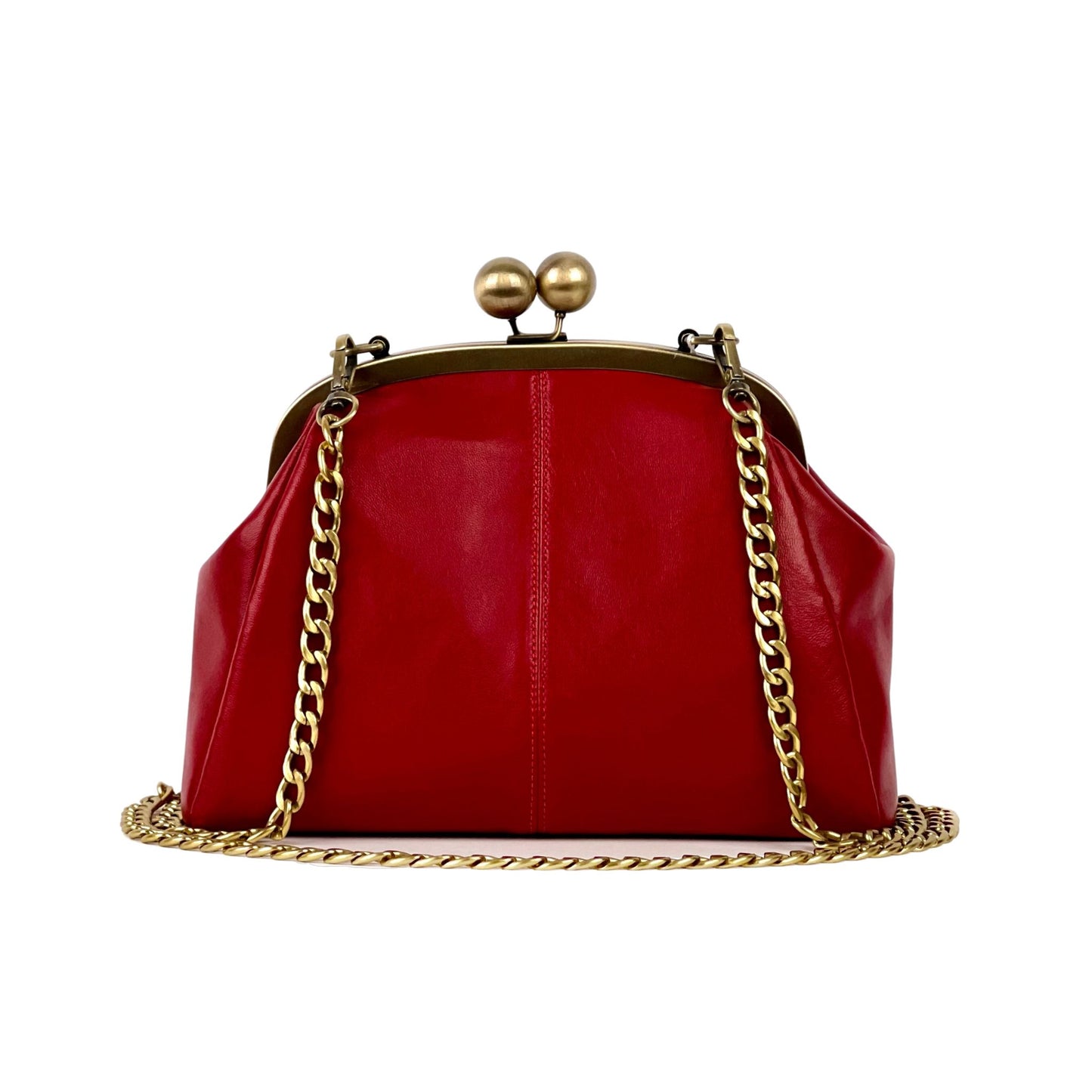 Red Leather Clutch Bag