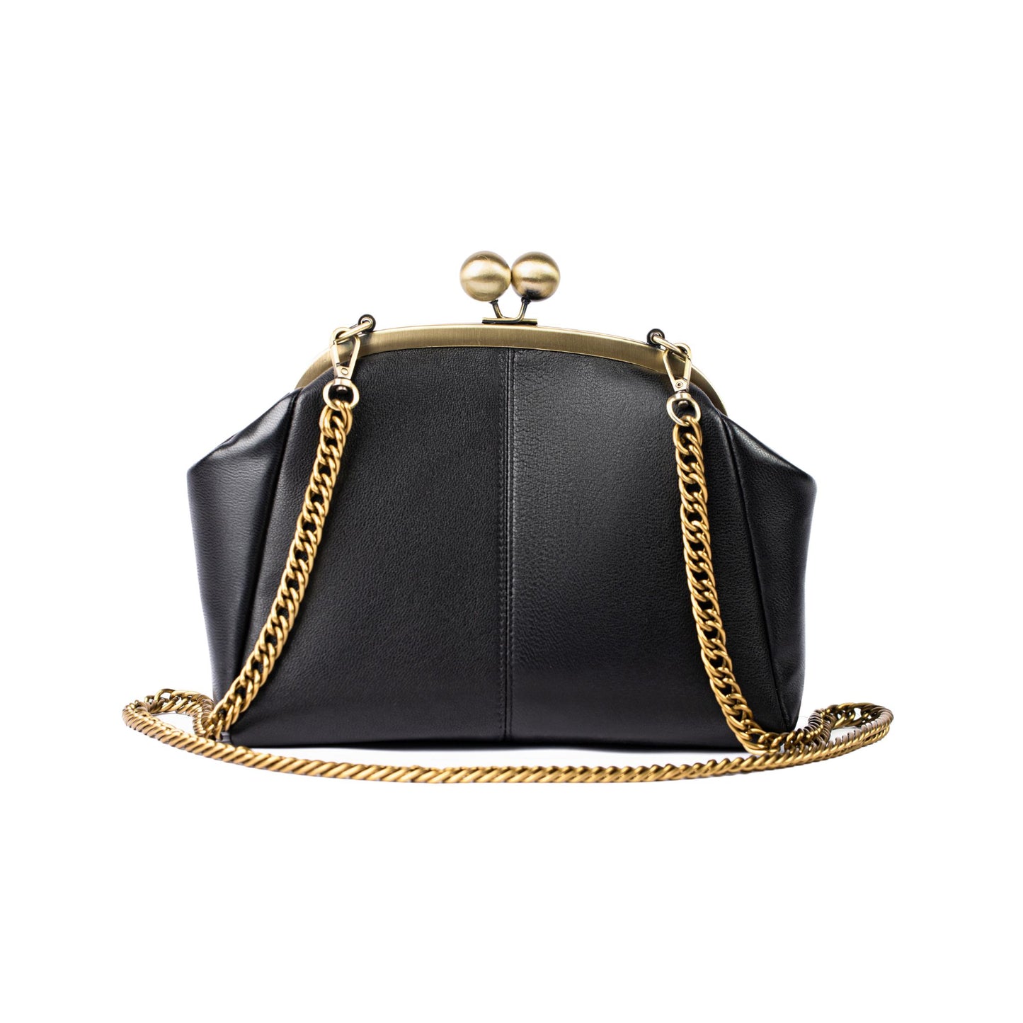Black Leather Clutch Bag