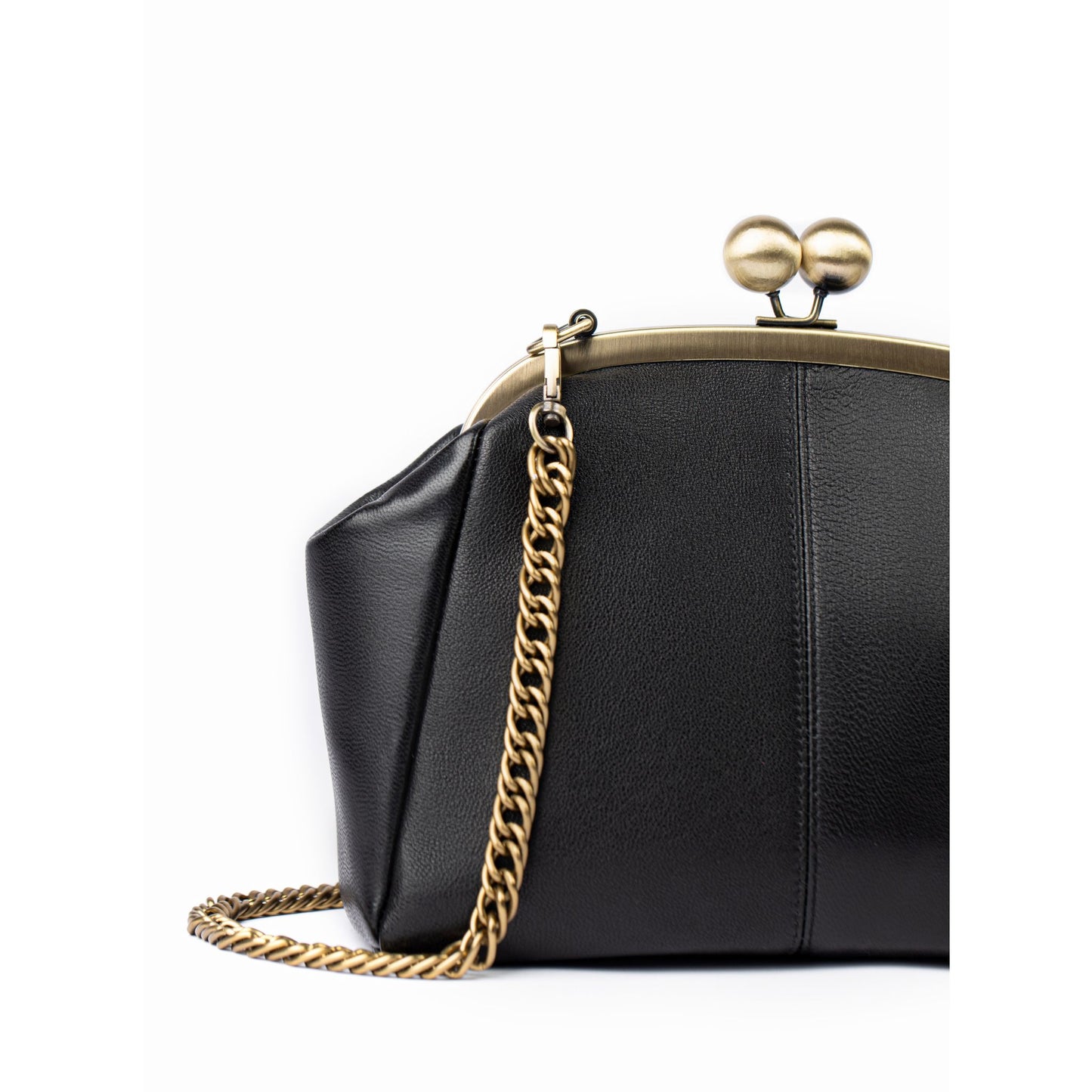 Black Leather Clutch Bag