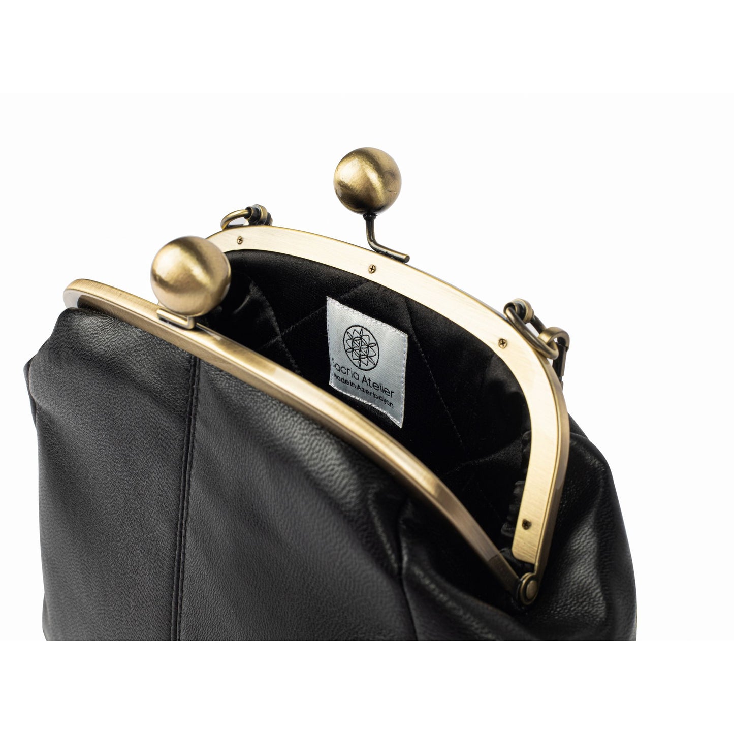 Black Leather Clutch Bag
