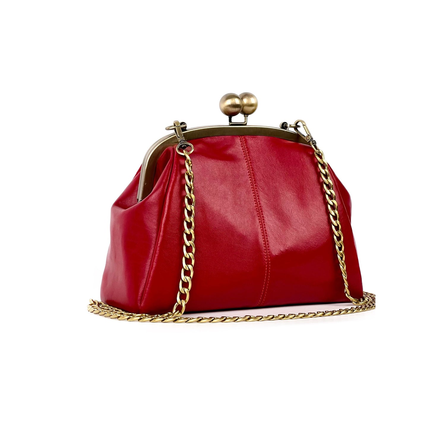 Red Leather Clutch Bag