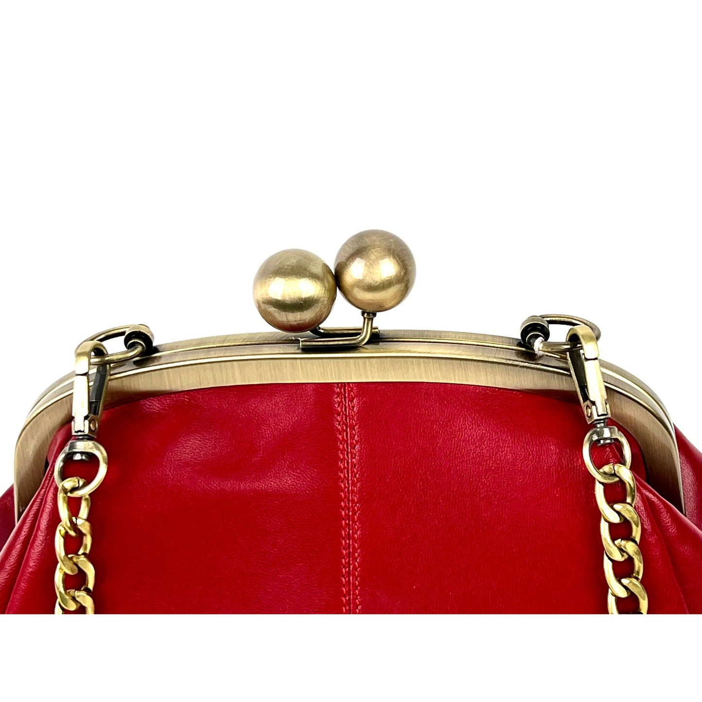 Red Leather Clutch Bag