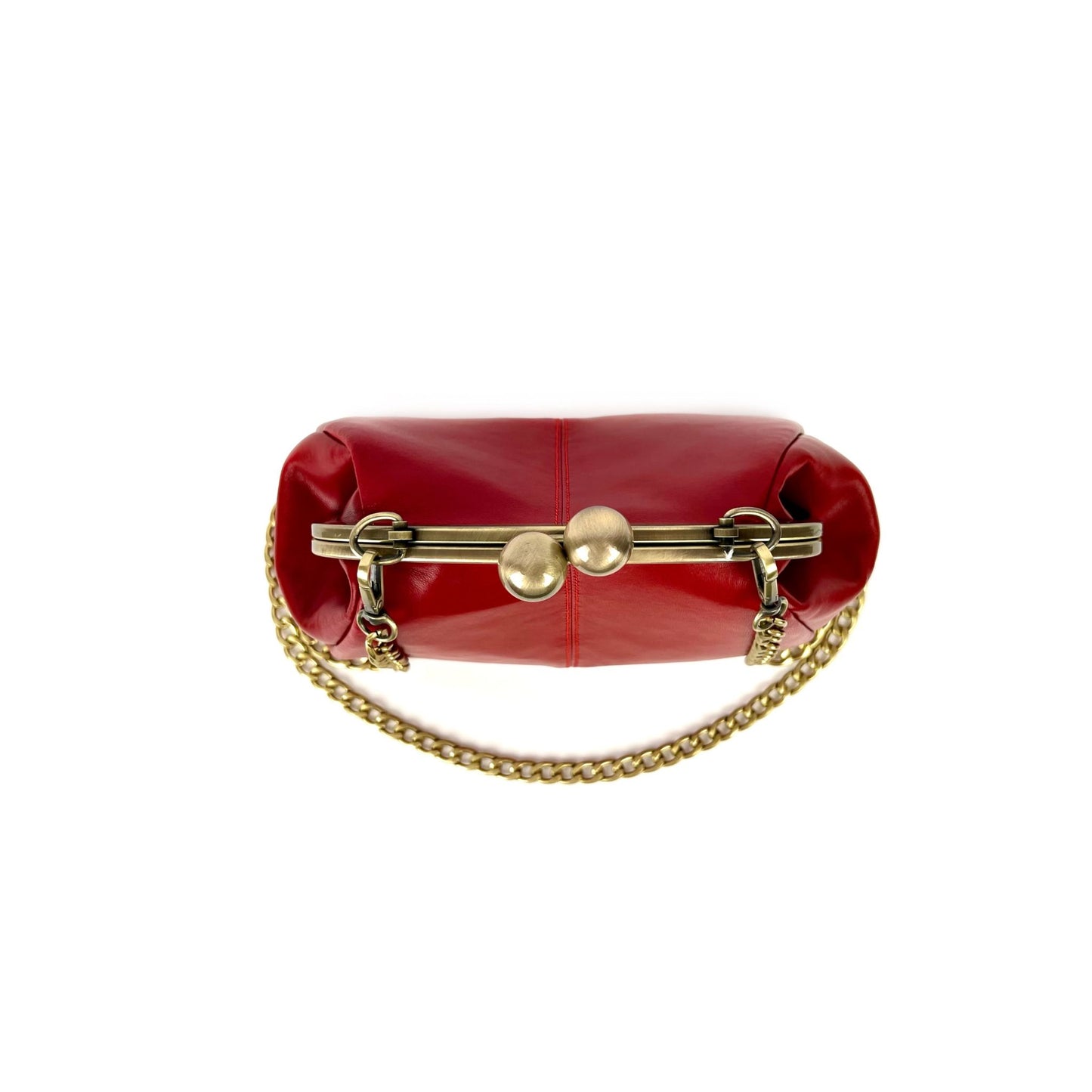 Red Leather Clutch Bag