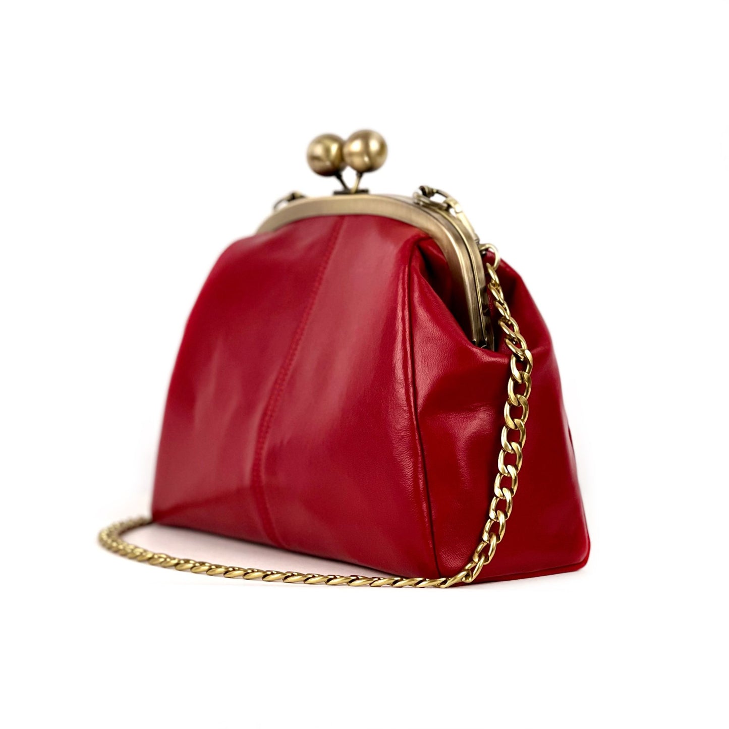 Red Leather Clutch Bag