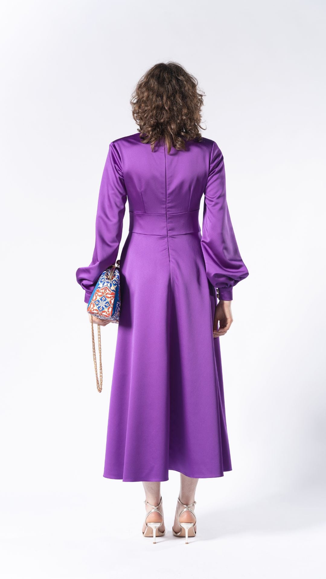 Purple midi dress
