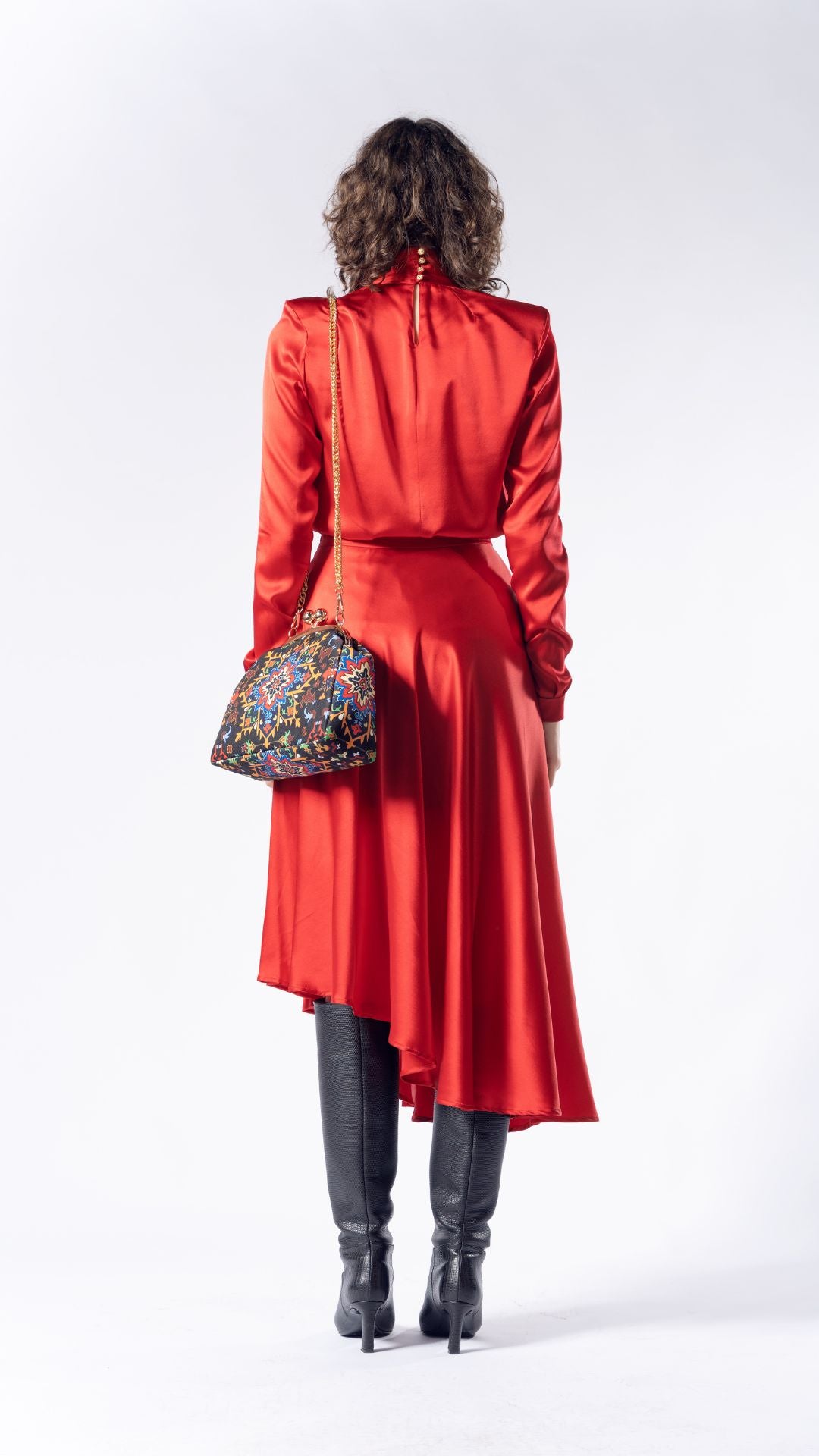 Red silk costume