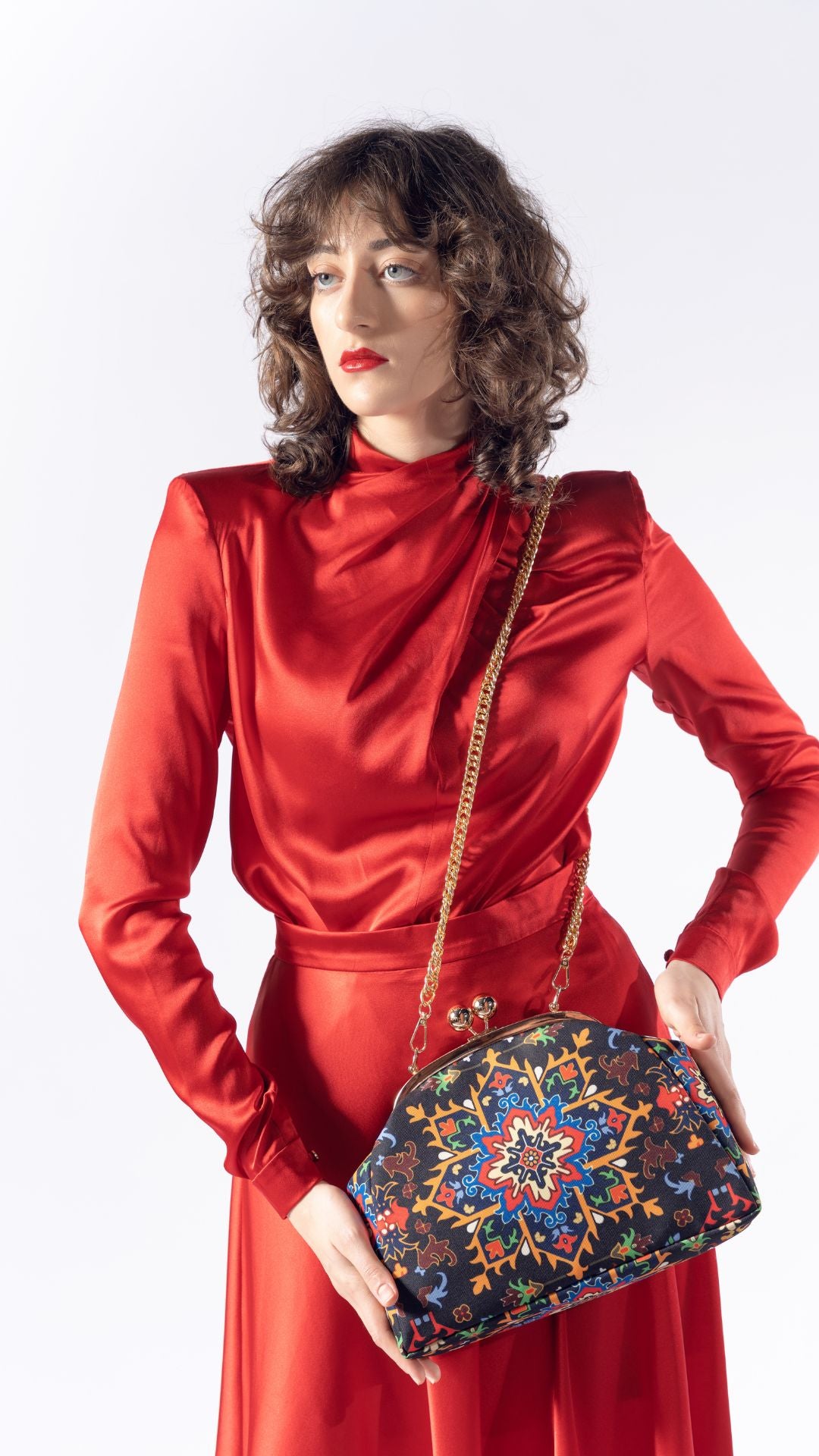 Red silk costume