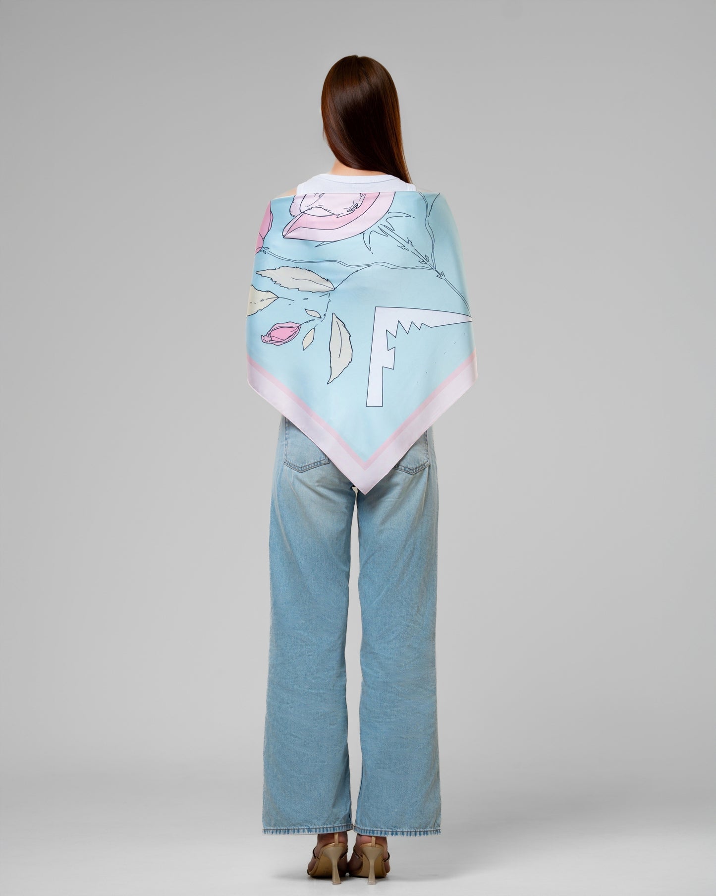 Rose Scarf in Turquoise