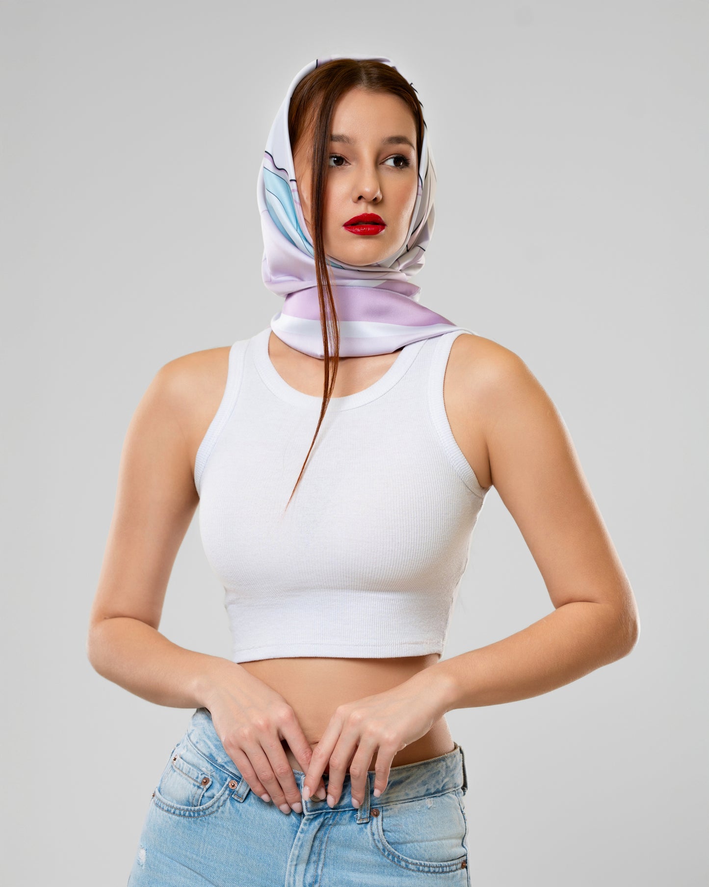 Rose Scarf in Turquoise