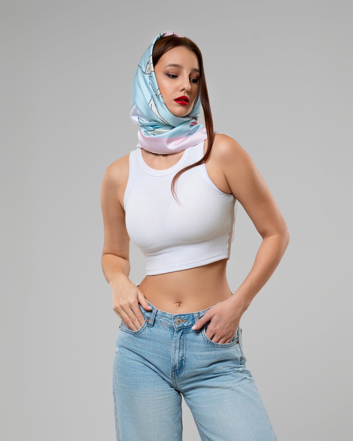 Rose Scarf in Turquoise