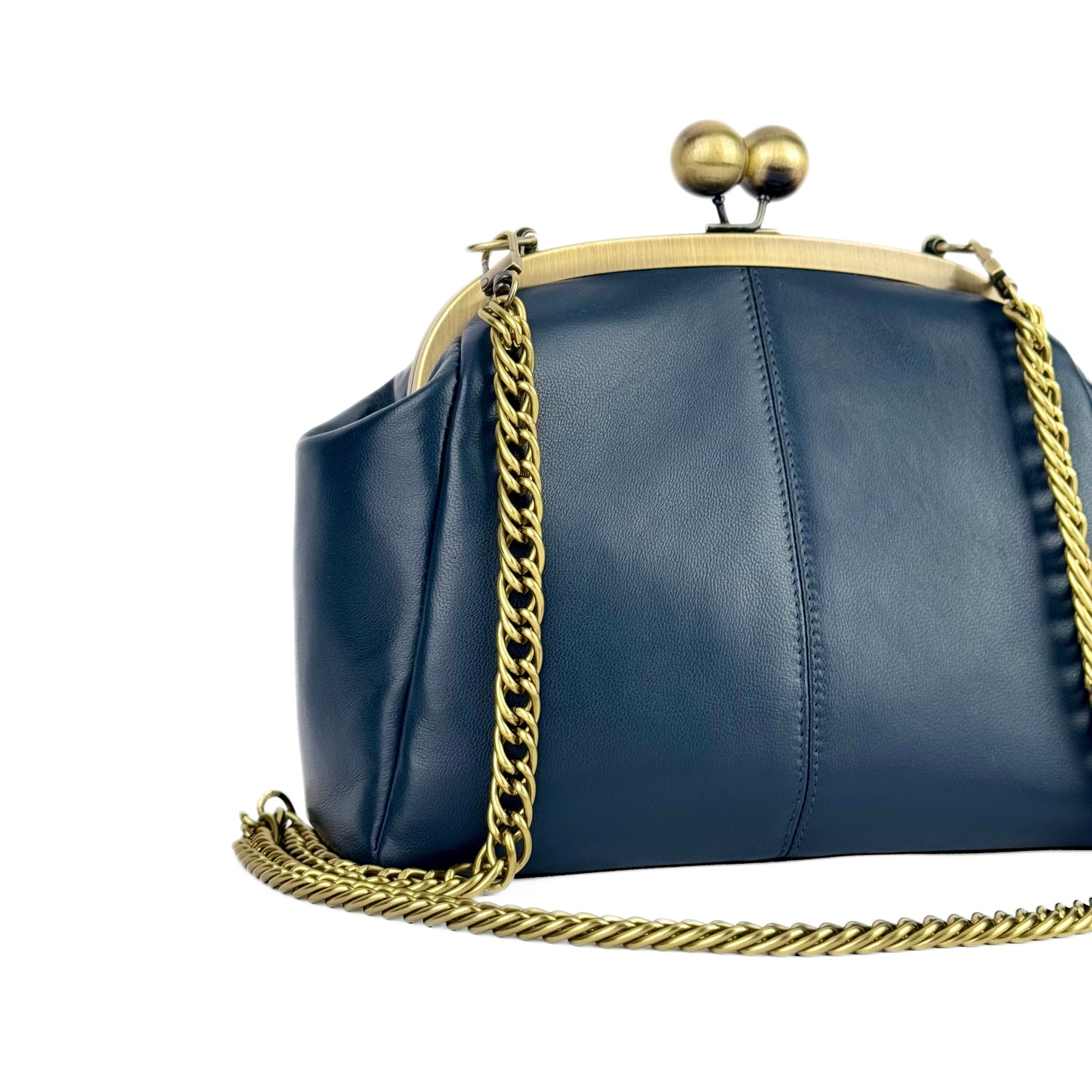 Dark Blue Leather Bag
