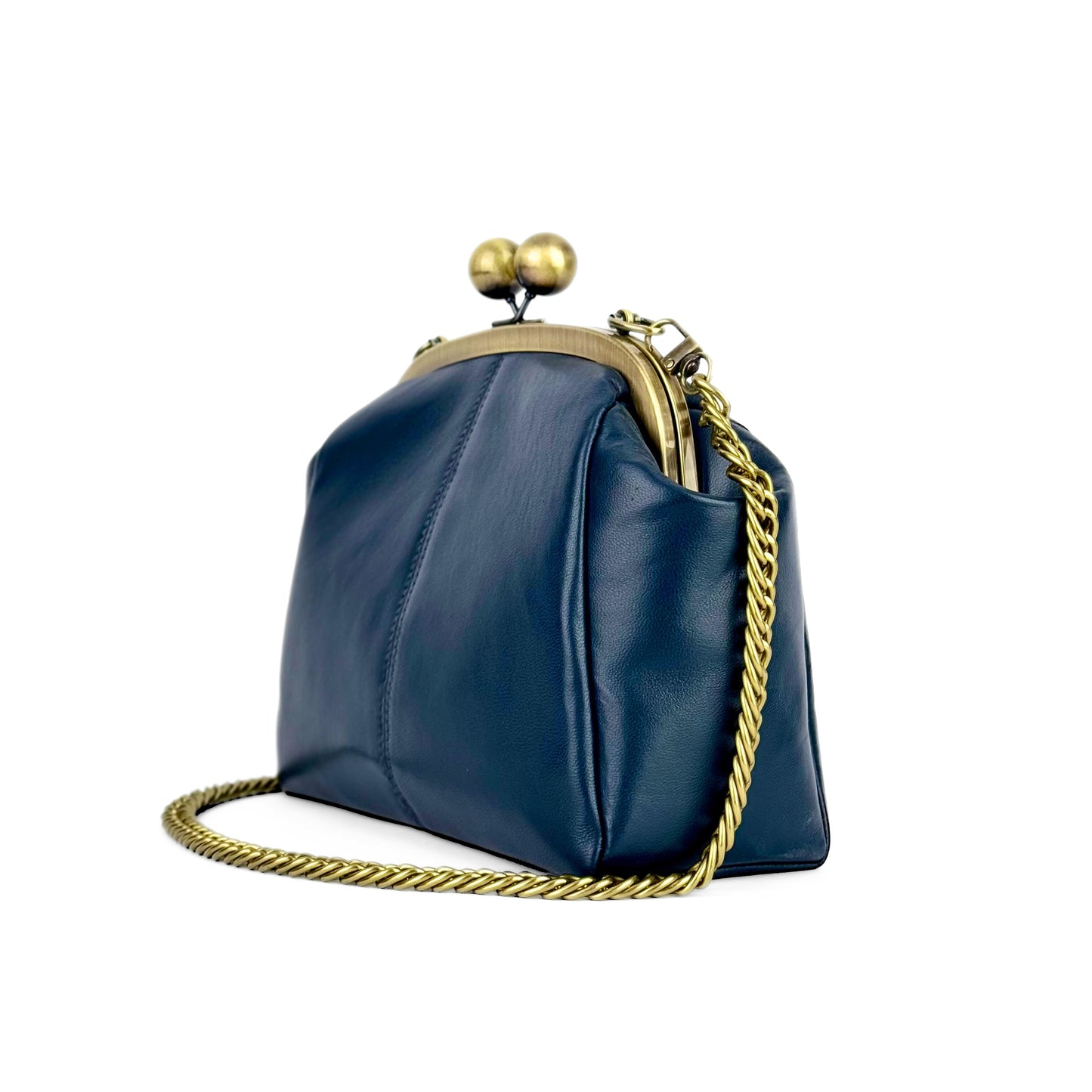 Dark Blue Leather Bag