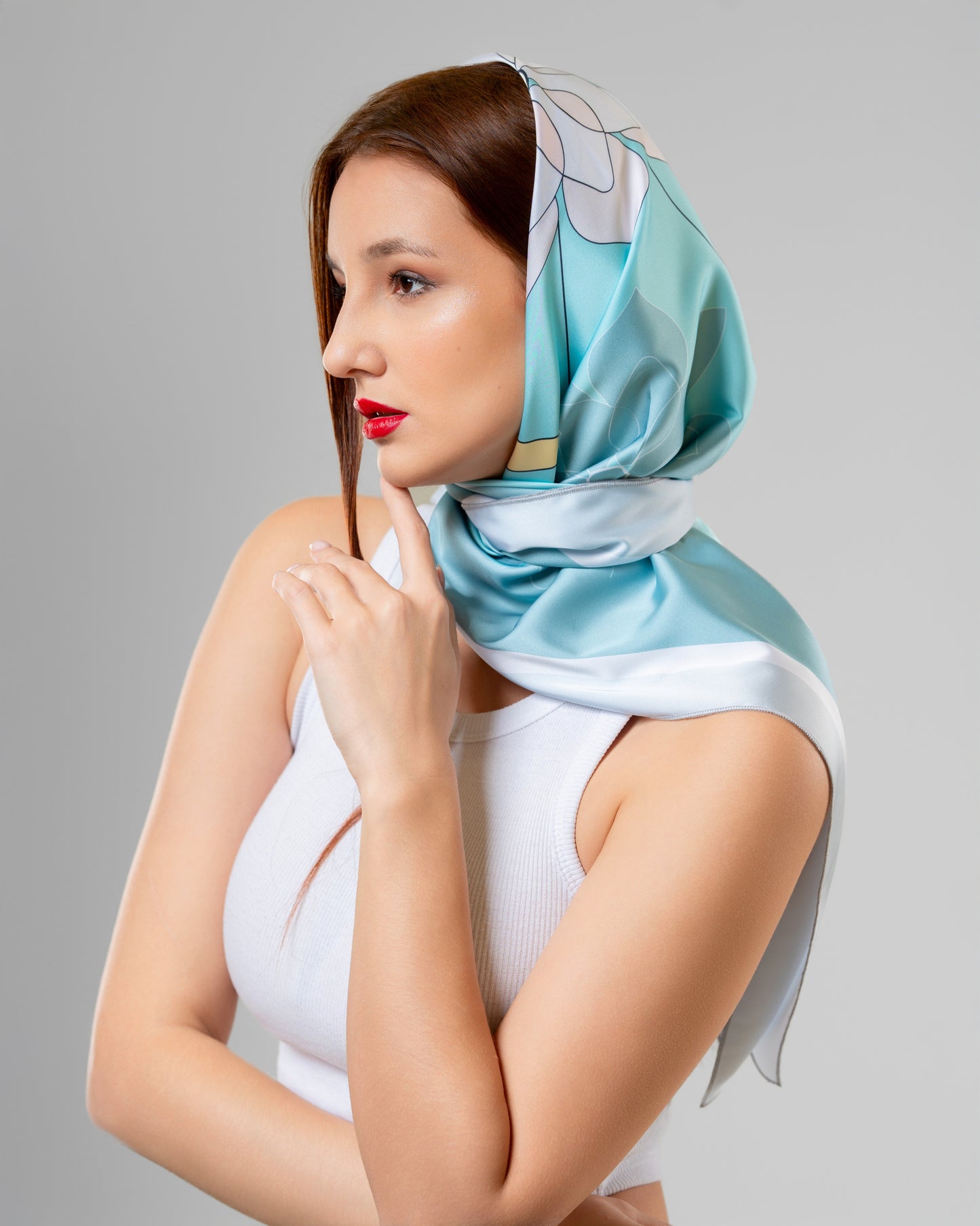 Lemon Scarf in Turquoise