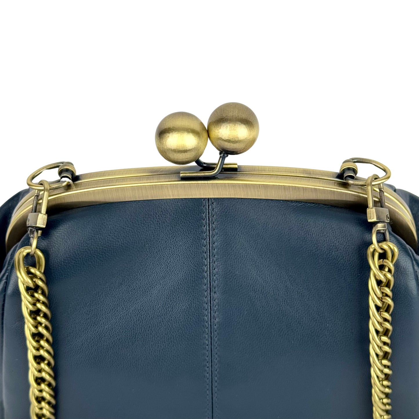 Dark Blue Leather Bag