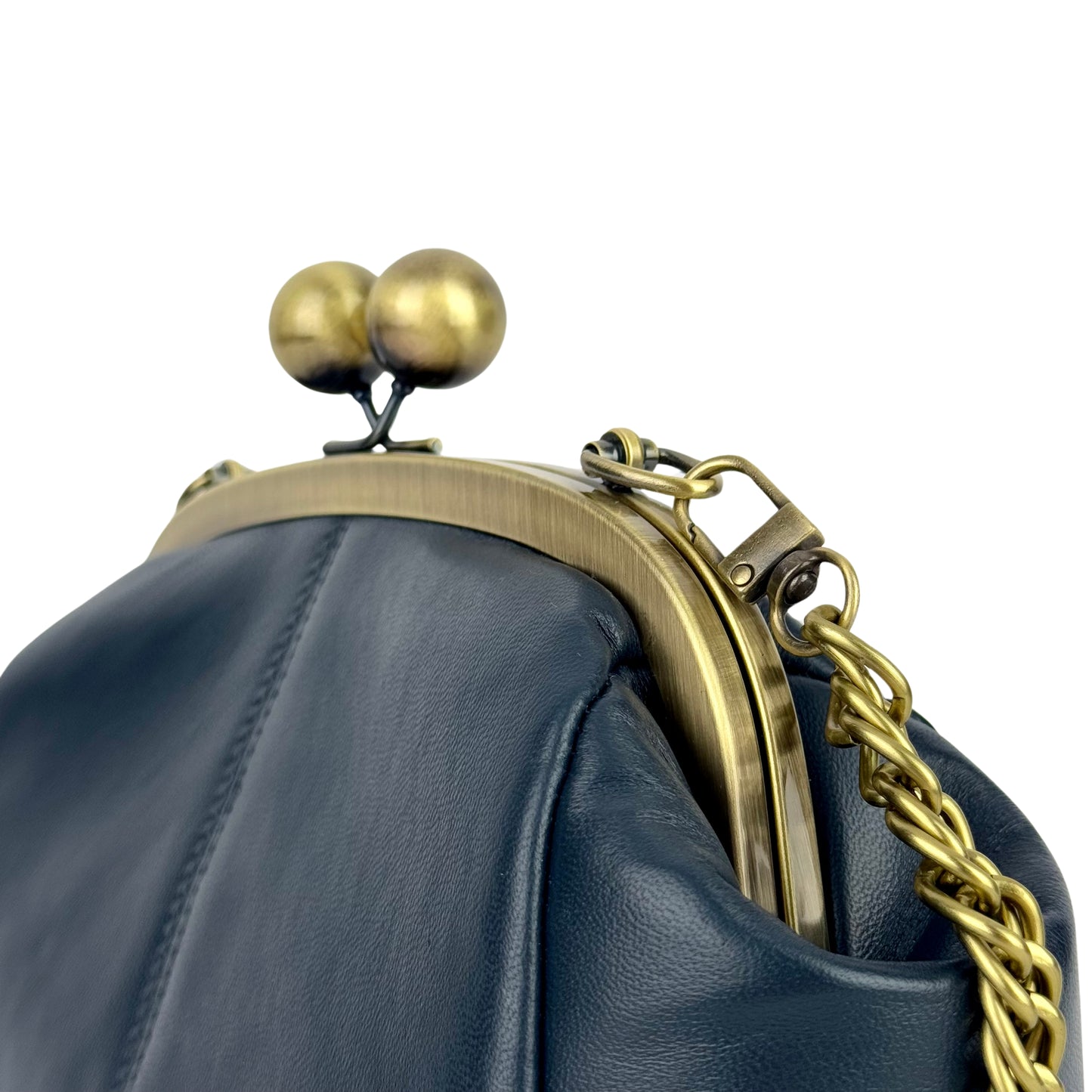 Dark Blue Leather Bag