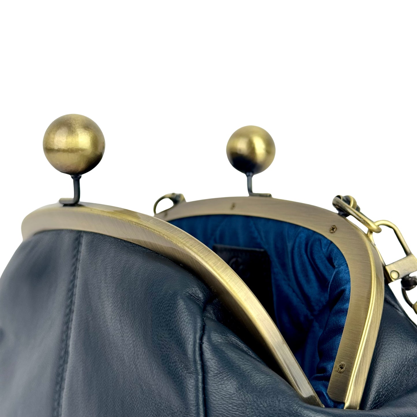 Dark Blue Leather Bag