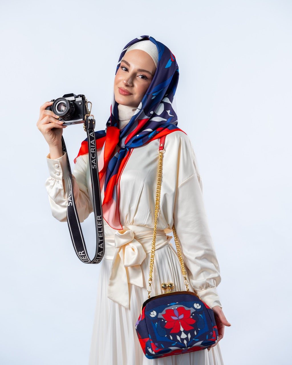 Navy Orchid Scarf