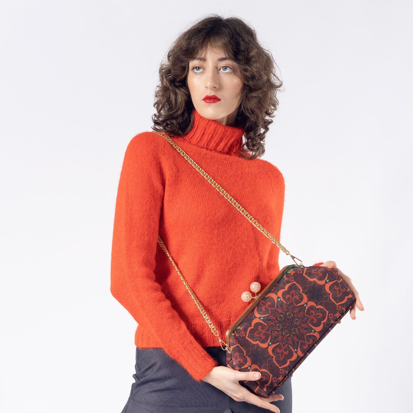 Red Merino Wool Sweatshirt