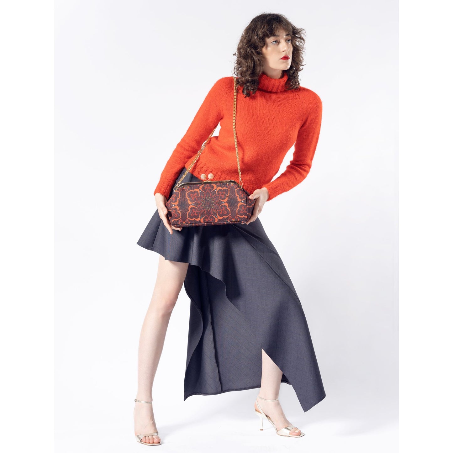 Red Merino Wool Sweatshirt