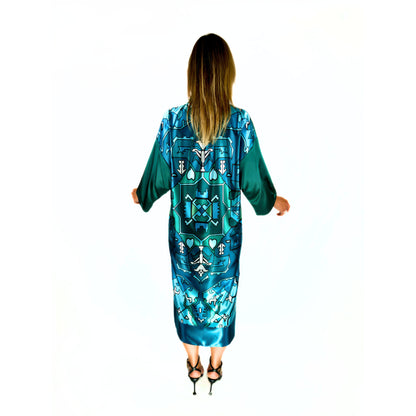 Dreamer`s Kimono in Blue-Green