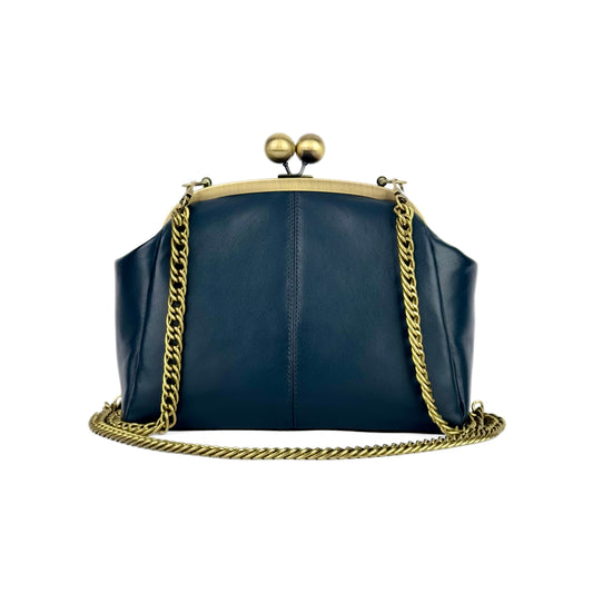 Dark Blue Leather Bag