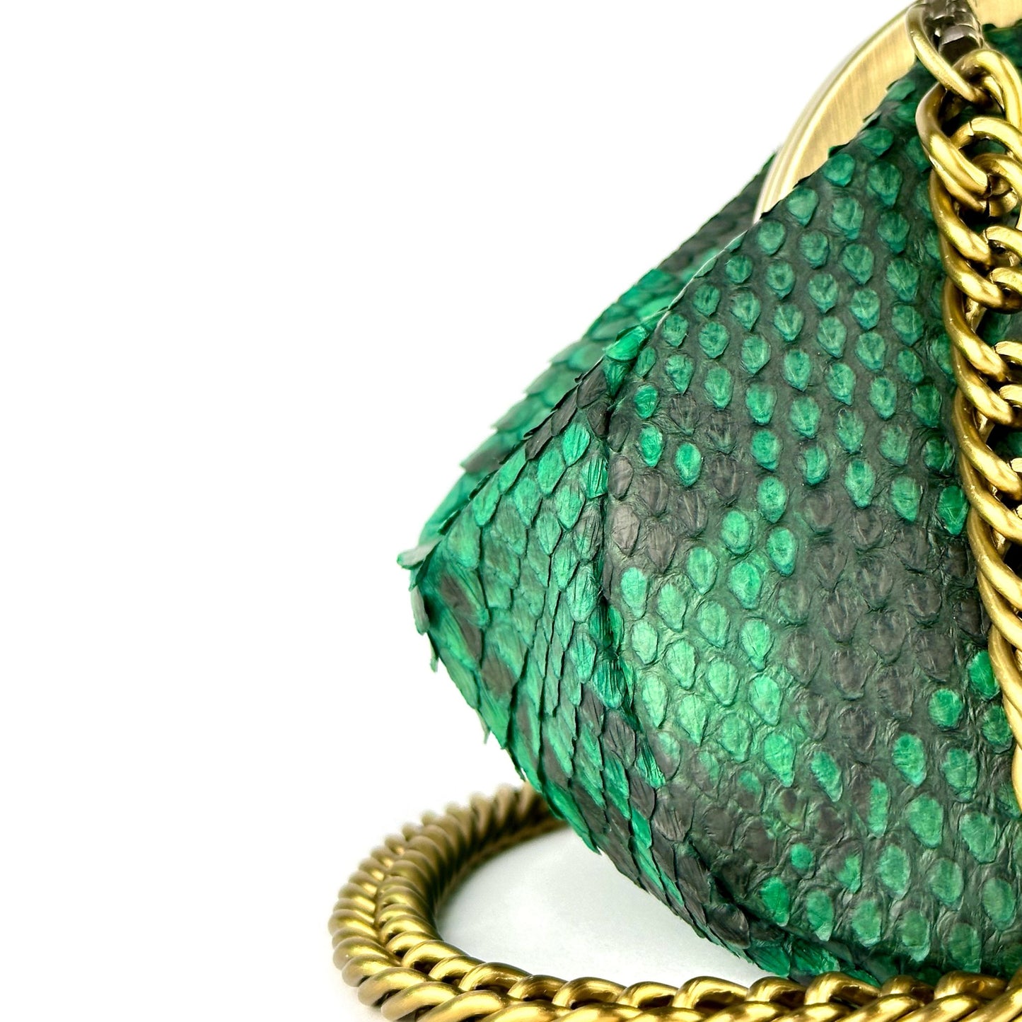 Green Snakeskin Crossbody Bag Emerald Python Leather Bag 