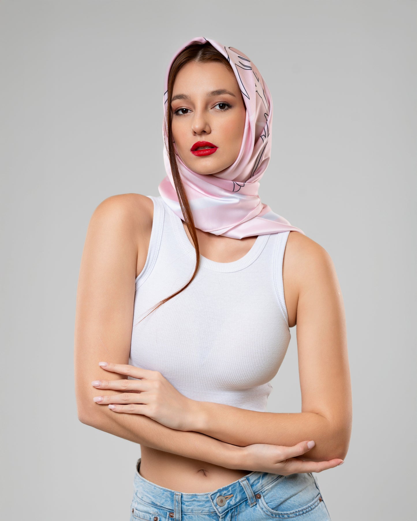 Rose Scarf in Pink