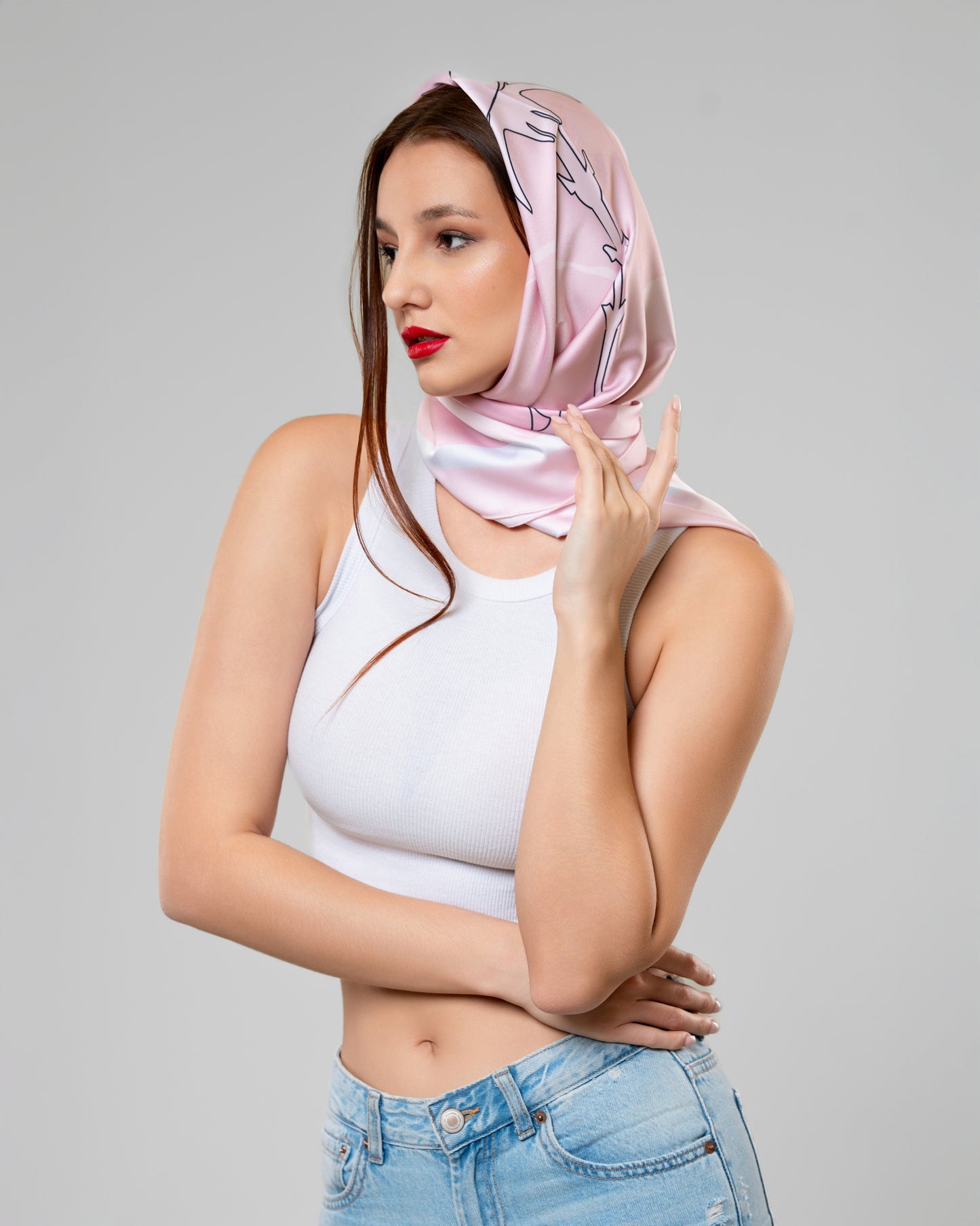 Rose Scarf in Pink