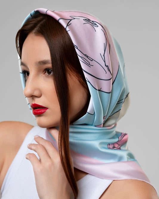 Rose Scarf in Turquoise