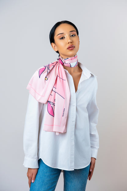 Pink Orchid Neck Scarf