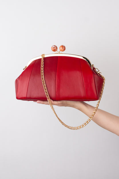Red Leather Clutch