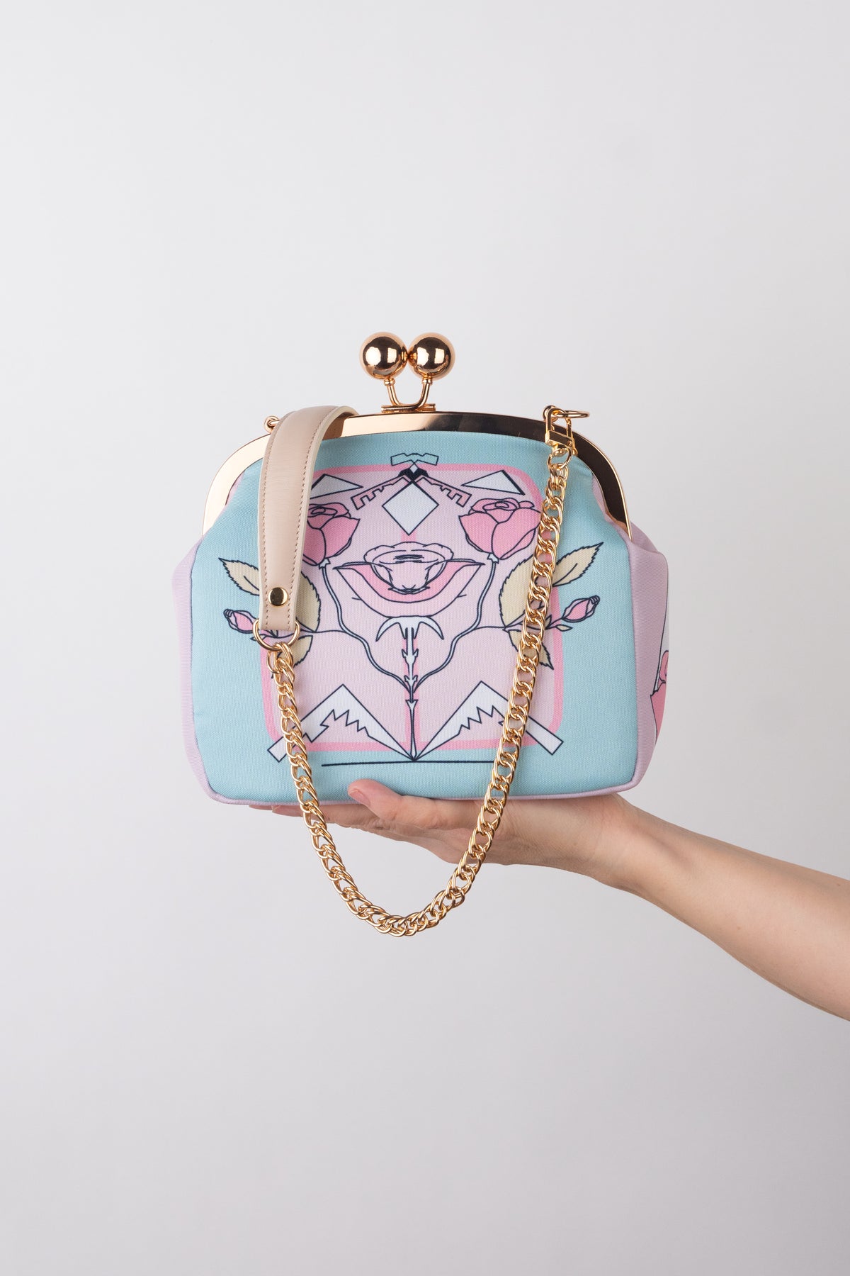 Pink Rose Clutch Bag